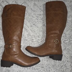 St. John's Bay Brown Quilted Heeled Boots